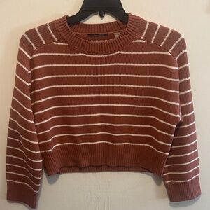 Tahari Women's Rust and Cream Striped Sweater